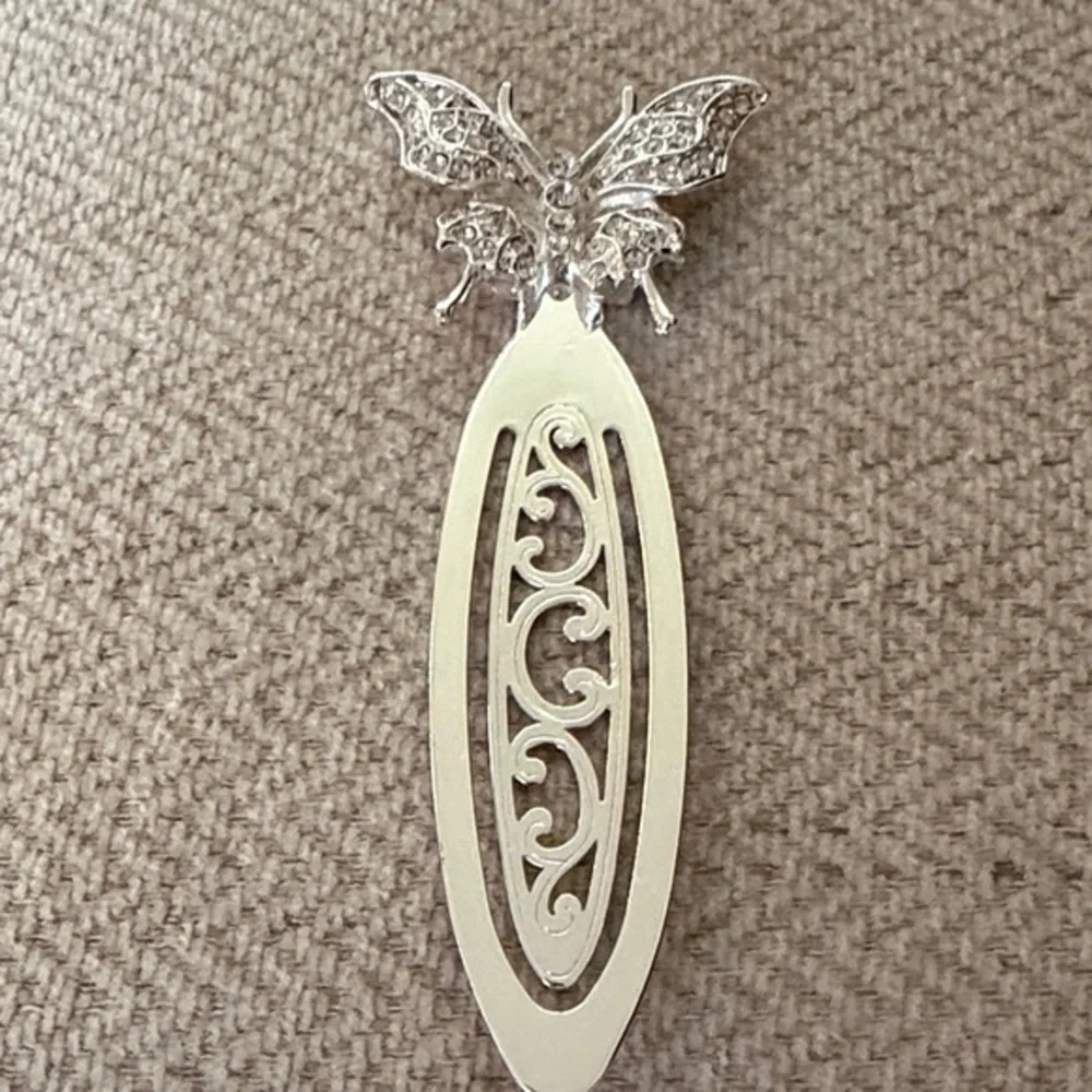 Elegant Silver Butterfly Bookmark